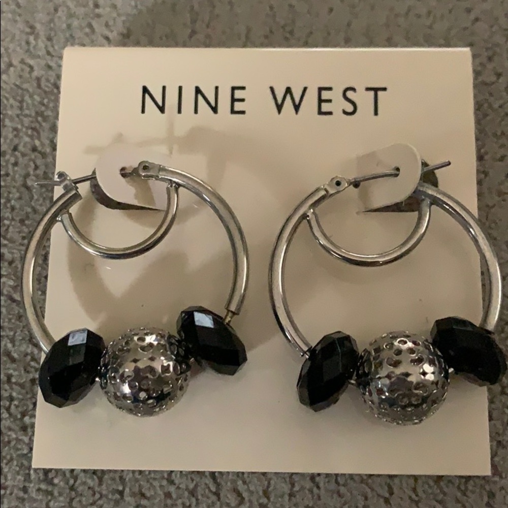 Nine West beaded hoop earrings